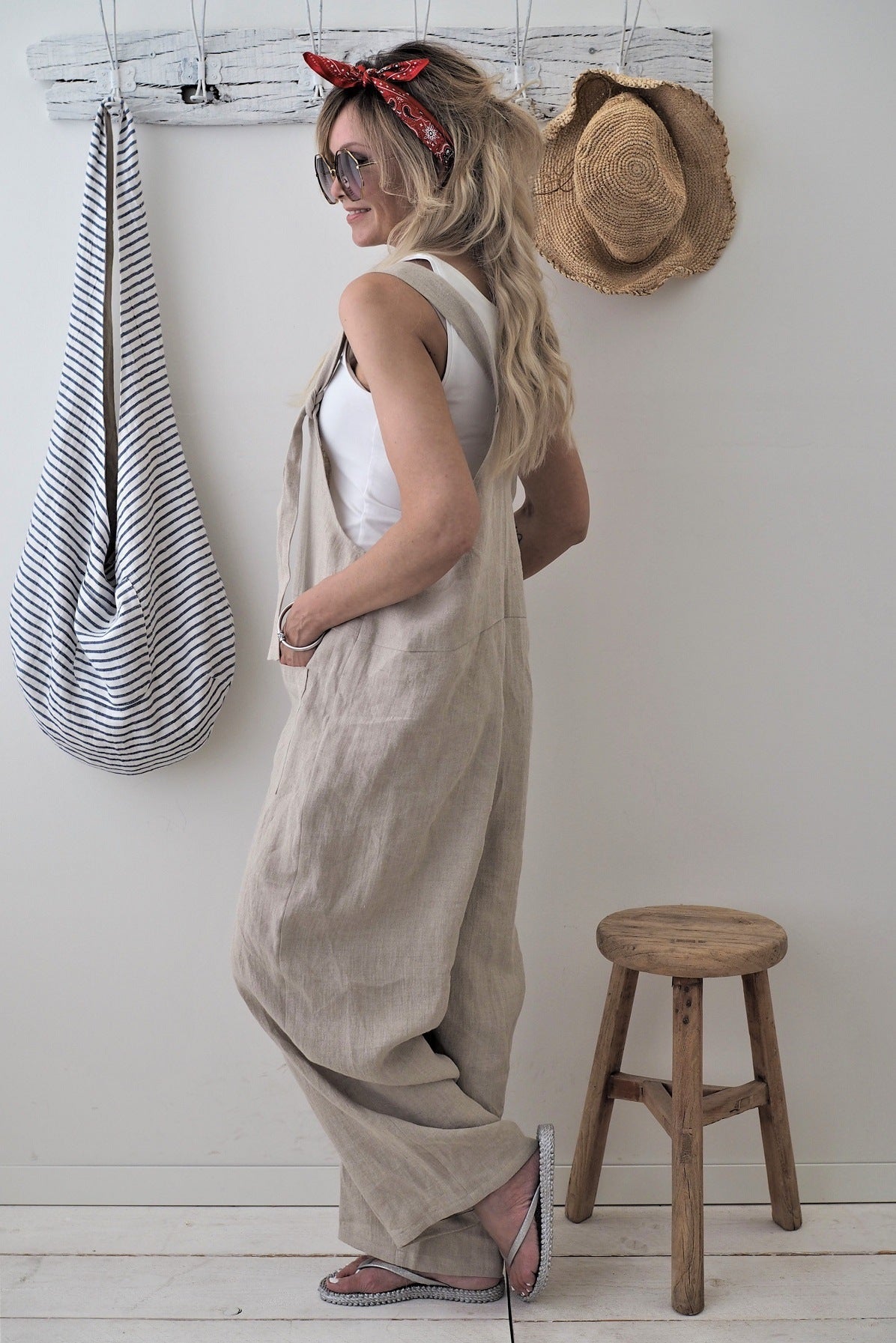 Dame Casual Jumpsuit med praktiske lommer og brede stropper Stilla