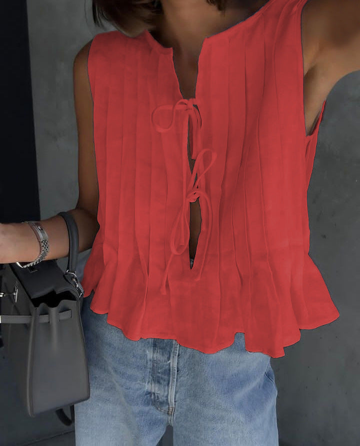 Dame afslappet bluse med smart rynke-design Stilla