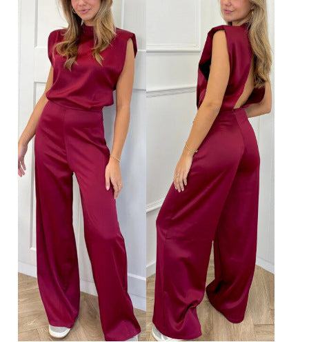 Damer elegant jumpsuit med bredt ben og ærmeløs skæring Stilla