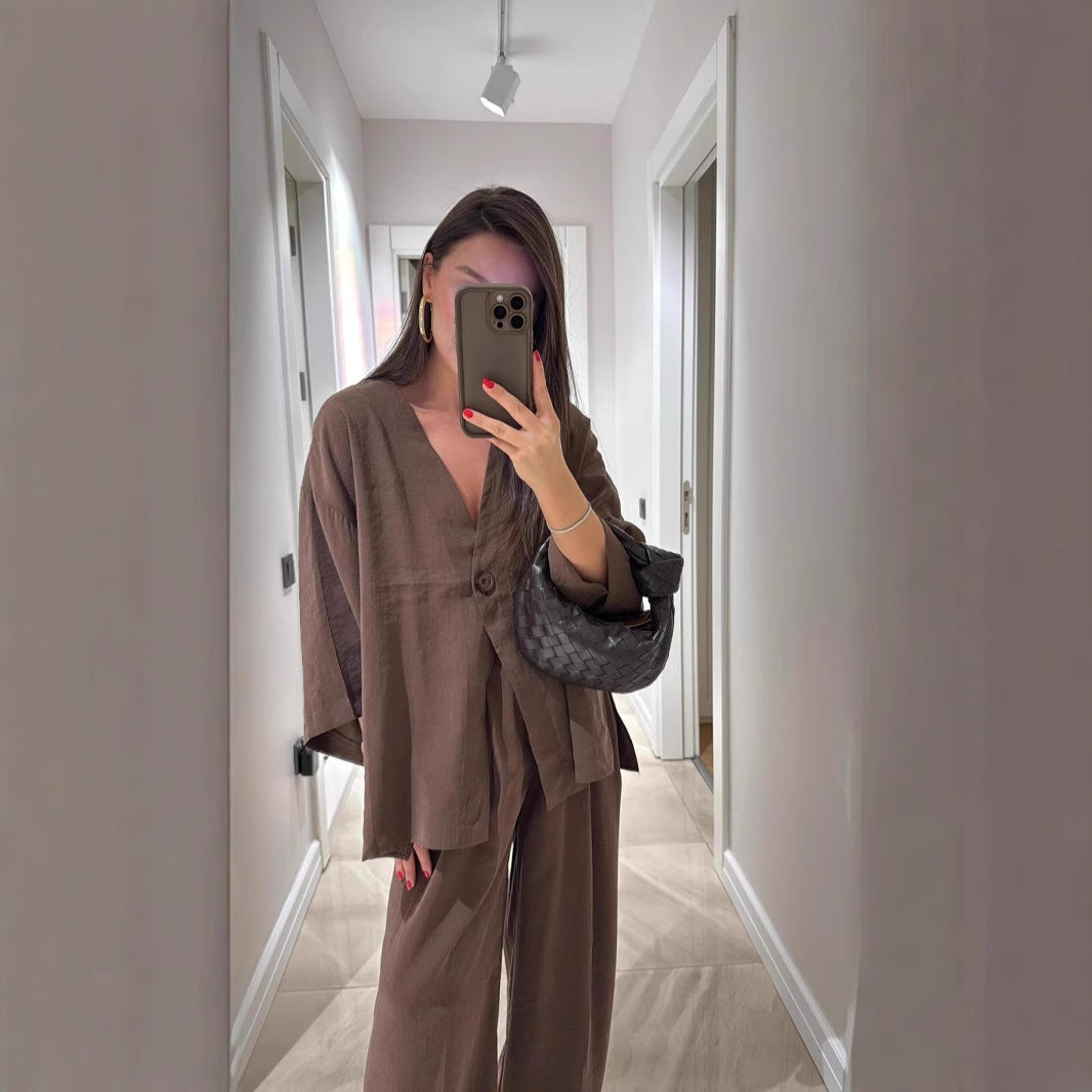 Dame afslappet jumpsuit med bredt ben og elegant snit Stilla