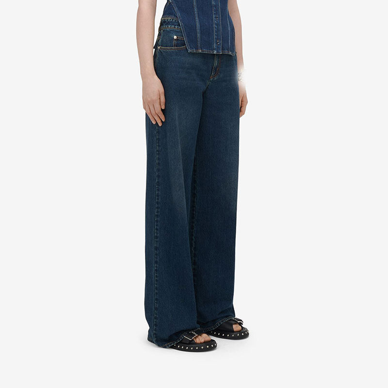 Dame Stretch-Jeans med høj talje og komfortabel indvendig linning Stilla