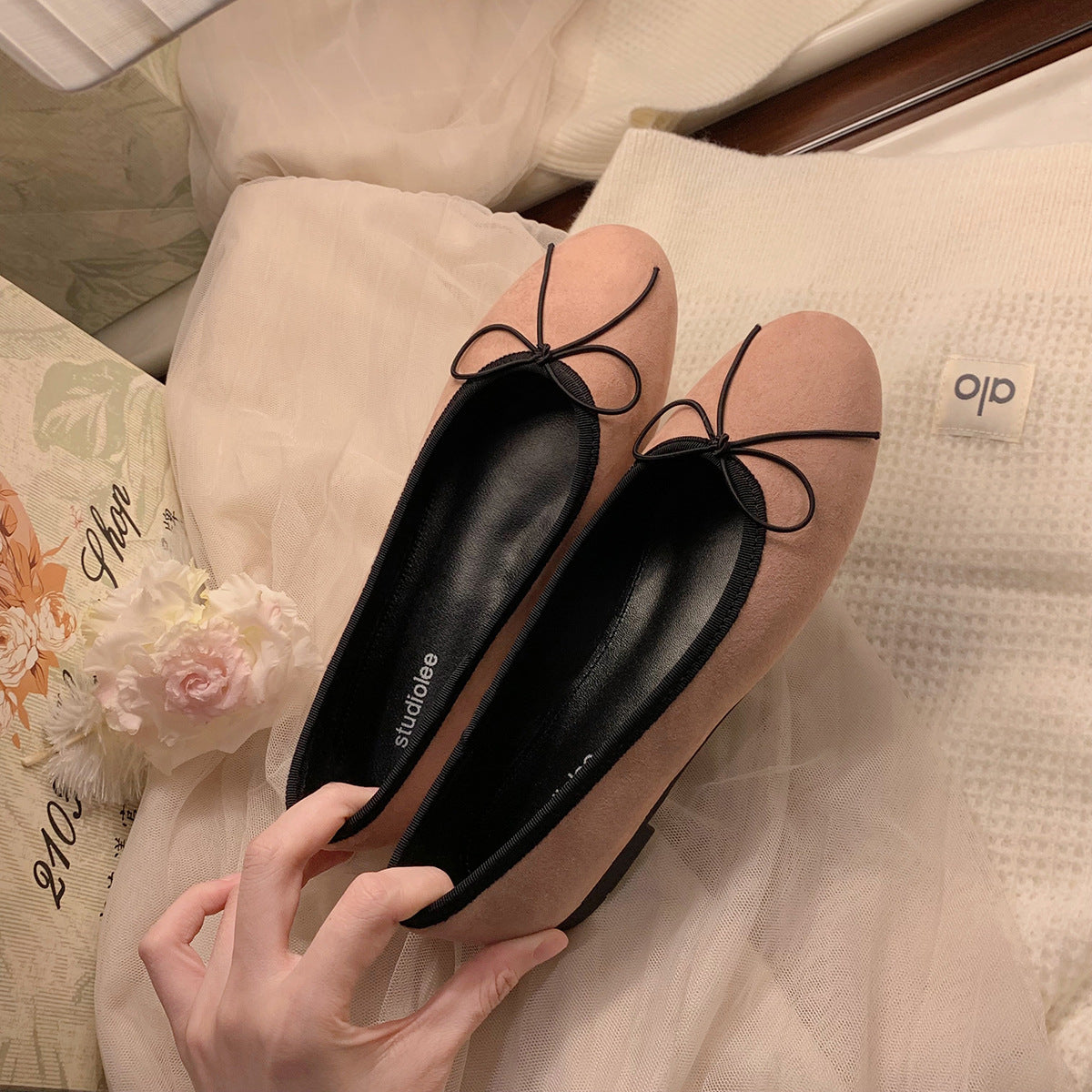 Dame Klassiske Sædels Ballerina Flats med Sløjfe Detalje Stilla