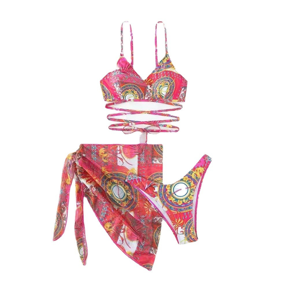 Dame Bikini-sæt med elegant indpakningsdesign og moderne sløjfer Stilla