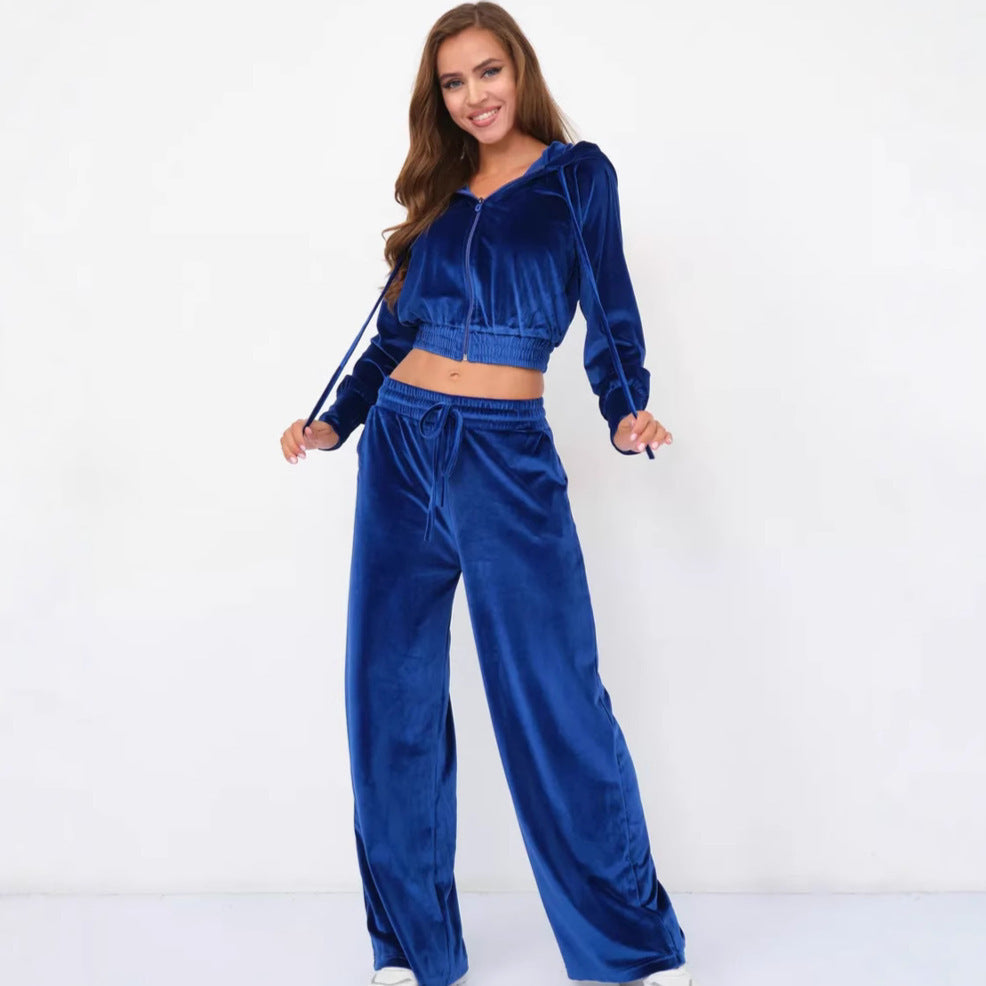 Stilla | Cozy Silver Fox Velvet Hoodie Snor Bukser Sæt