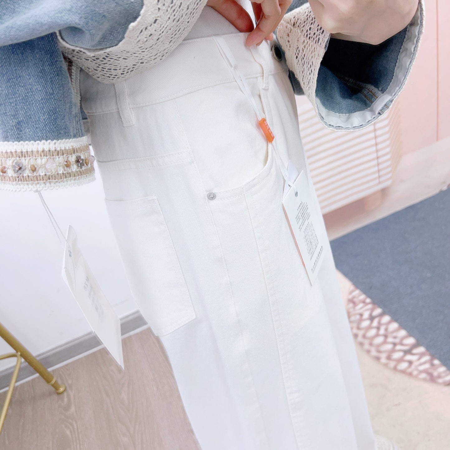 Damer Løst skårne højtaljede jeans med elegant udseende Stilla