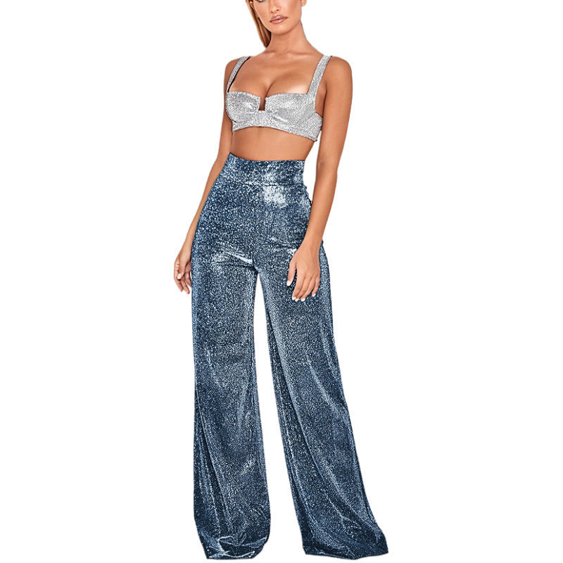 Dame Glamourøst To-delt Outfit med Glitter Stilla
