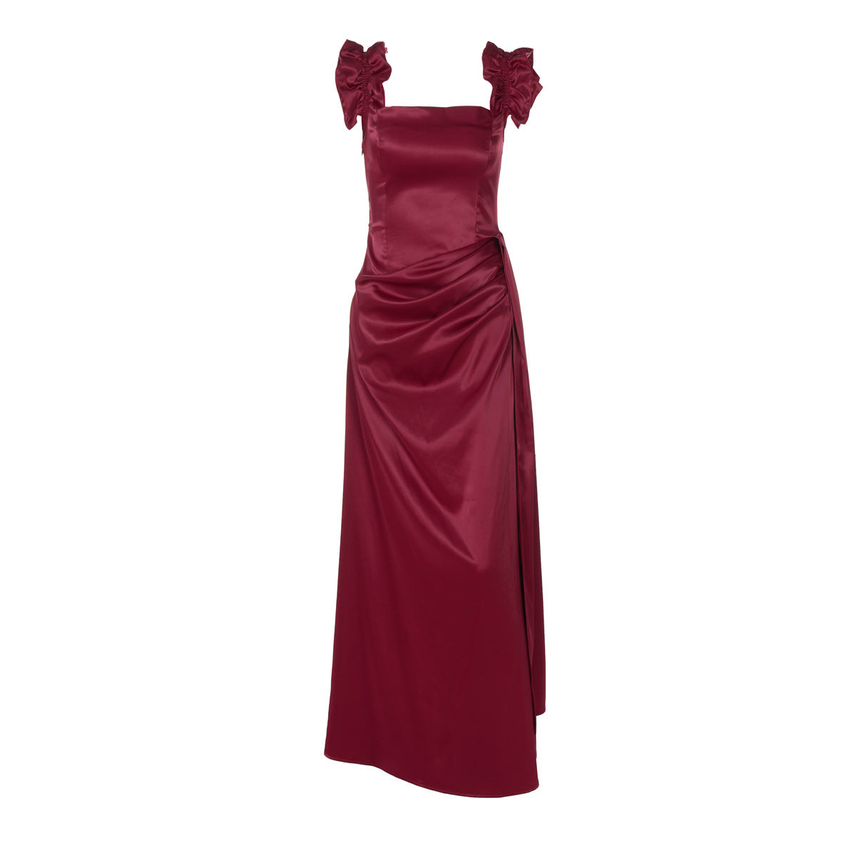 Dame Elegant Maxi kjole med skulderfri design og fine flæsedetaljer Stilla