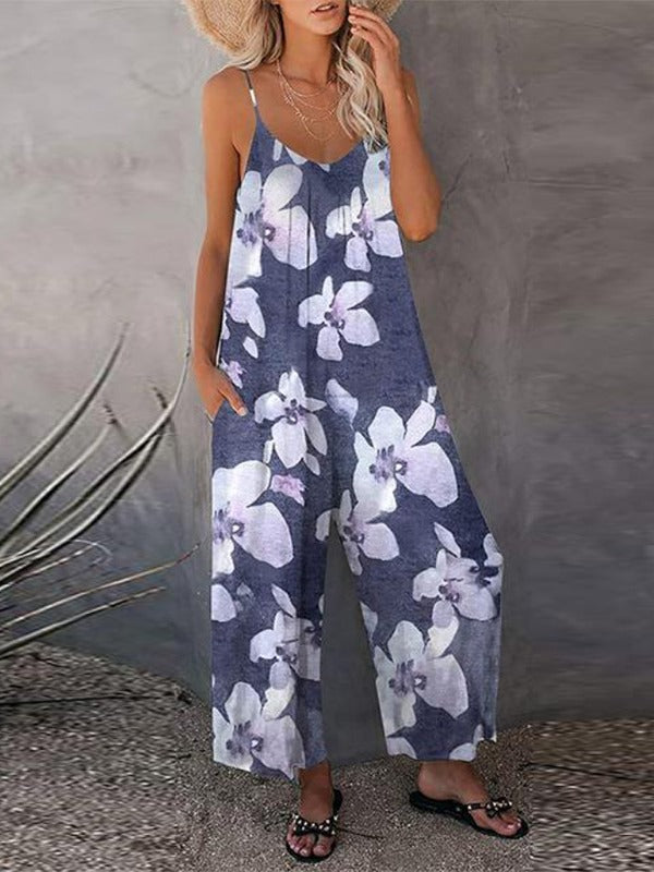 Dame jumpsuit med vidde ben og moderigtigt mønster Stilla