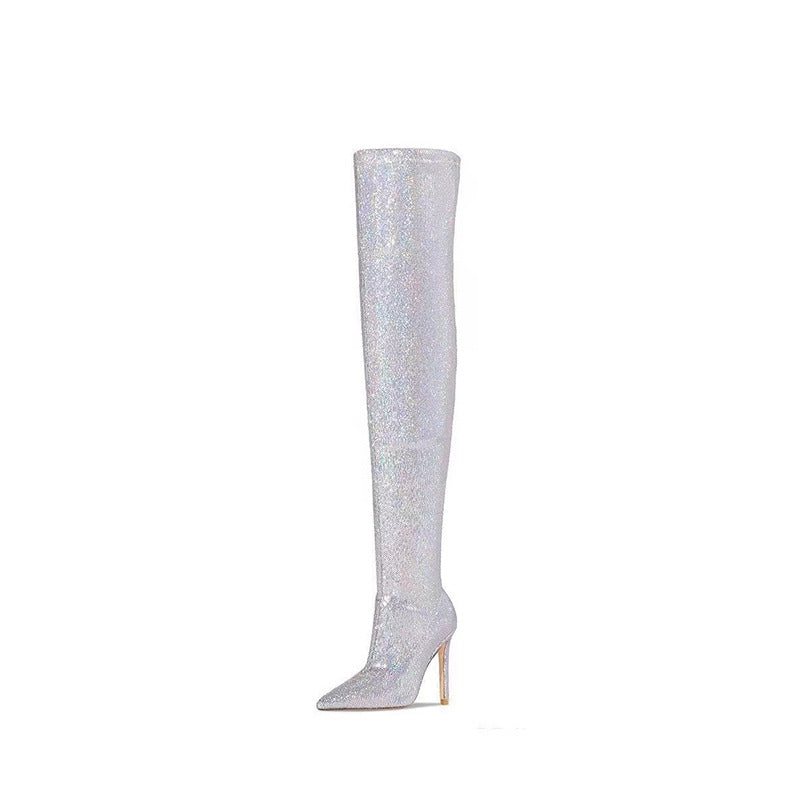 Femme Over-the-Knee Glitter Stiletto Støvler Stilla
