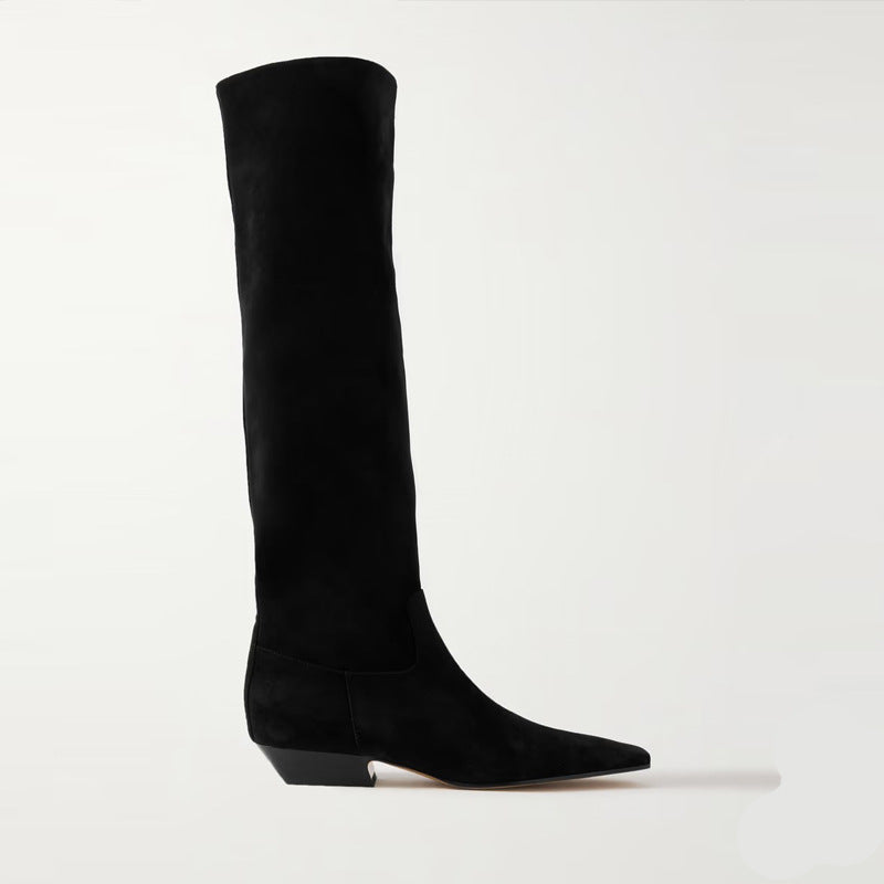 Femme Sleek Spidsfod Lårhøje Stiletto Støvler Stilla