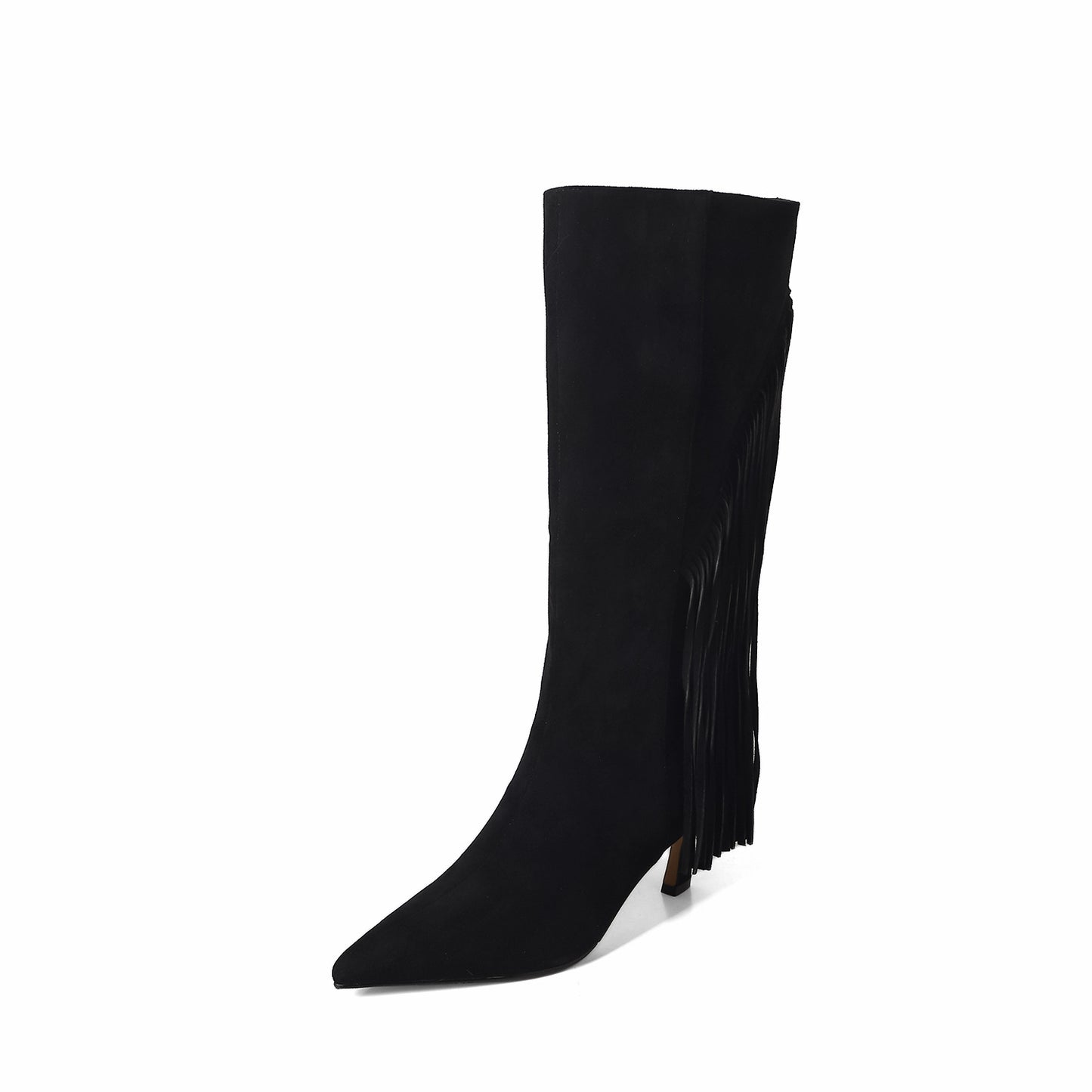 Femme Over-kneet Fransen Detalje Stiletto Støvler Stilla