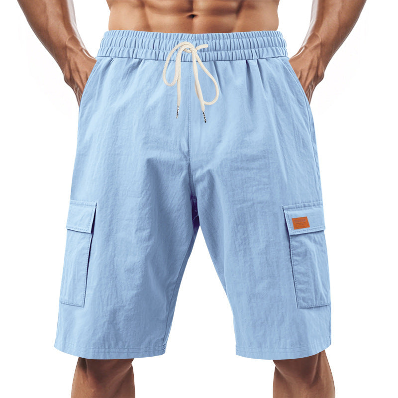 Herre afslappede cargo-shorts med sidelommer og elastisk talje Stilla