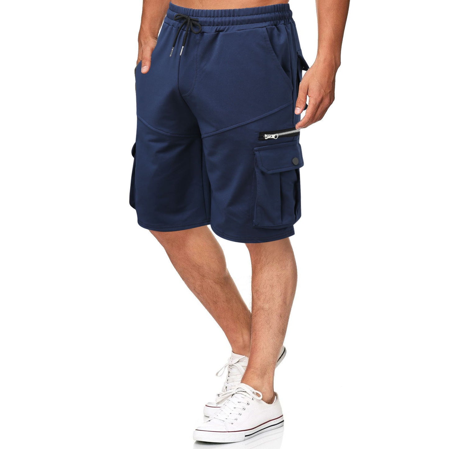Herrer multifunktionelle Cargo-shorts med lynlås og praktiske lommer Stilla