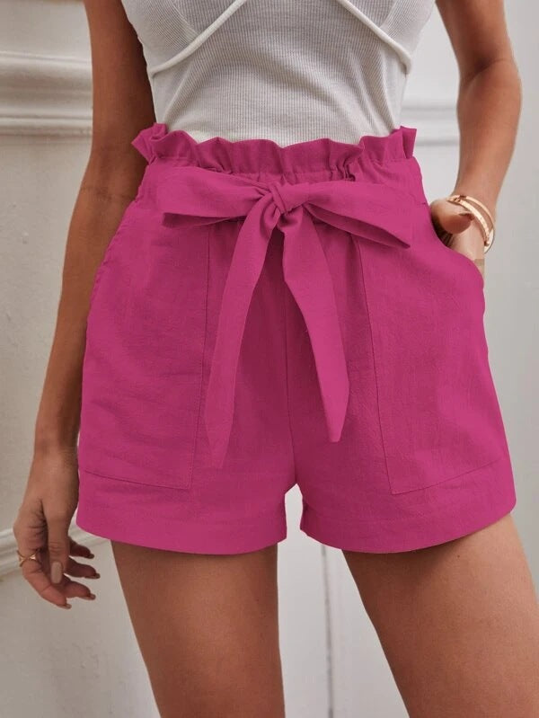 Dame højtaljede shorts med bundet detalje Stilla