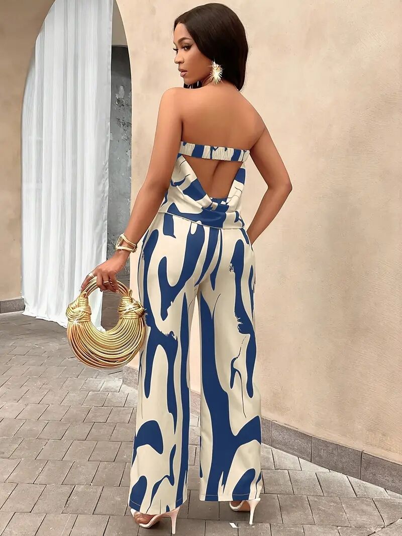 Dame mode jumpsuit med lav talje betonelse Stilla