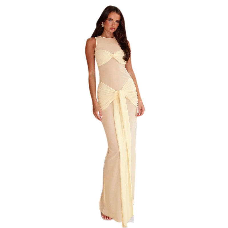 Dame Elegant Gennemsigtigt Maxikjole Stilla