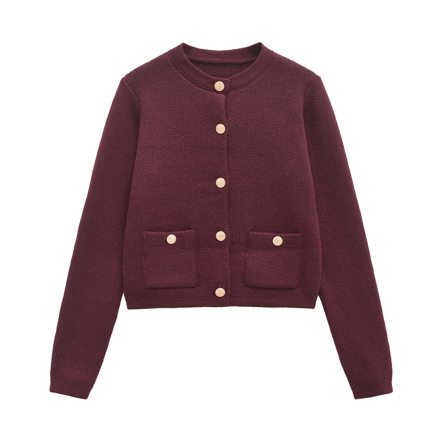 Femme Klassisk Button-Up Cardigan med funktionelle lommer Stilla