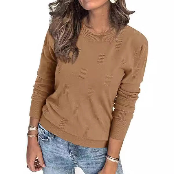 Dame afslappet sweater med struktureret design og rund halsudskæring Stilla