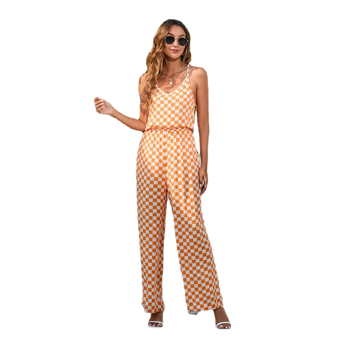 Dame Casual Jumpsuit med ternet mønster Stilla