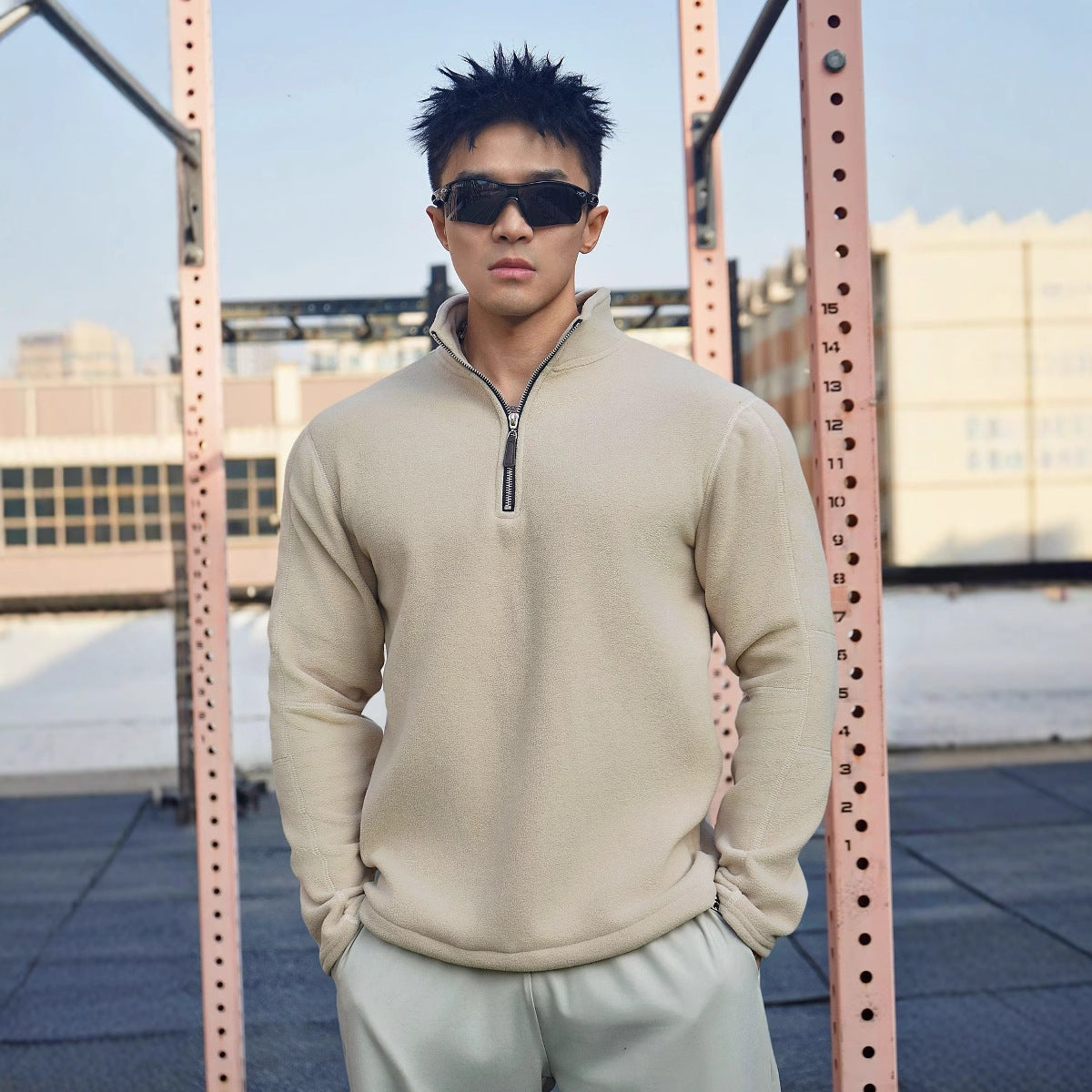 Herrer Fleece Pullover med høj krave Stilla