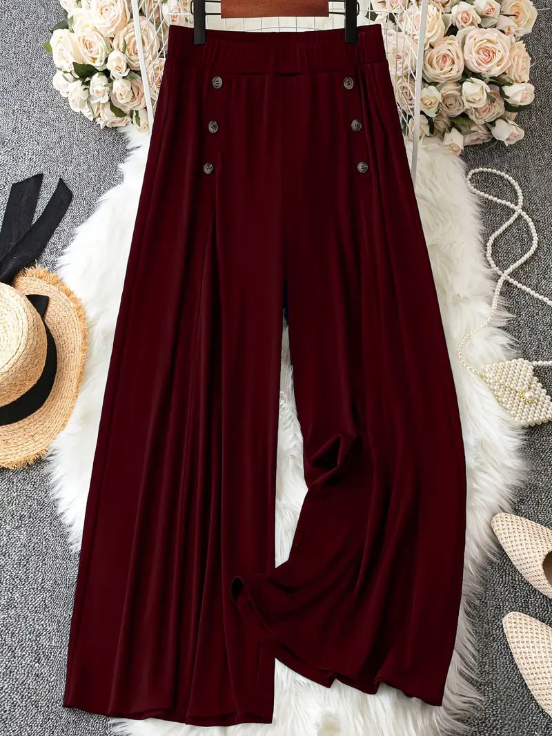 Dame elegant Culotte med knapdetaljer og høj talje Stilla