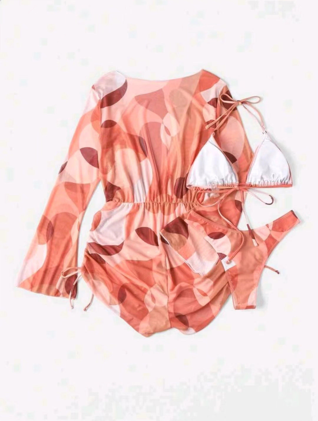 Dame jumpsuit med lange ærmer og dyb V-udskæring Stilla