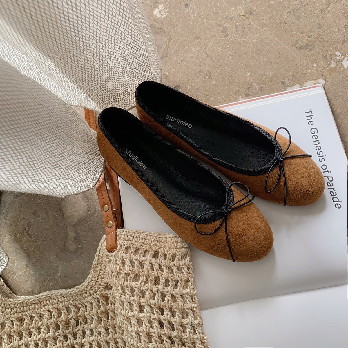 Dame Klassiske Sædels Ballerina Flats med Sløjfe Detalje Stilla