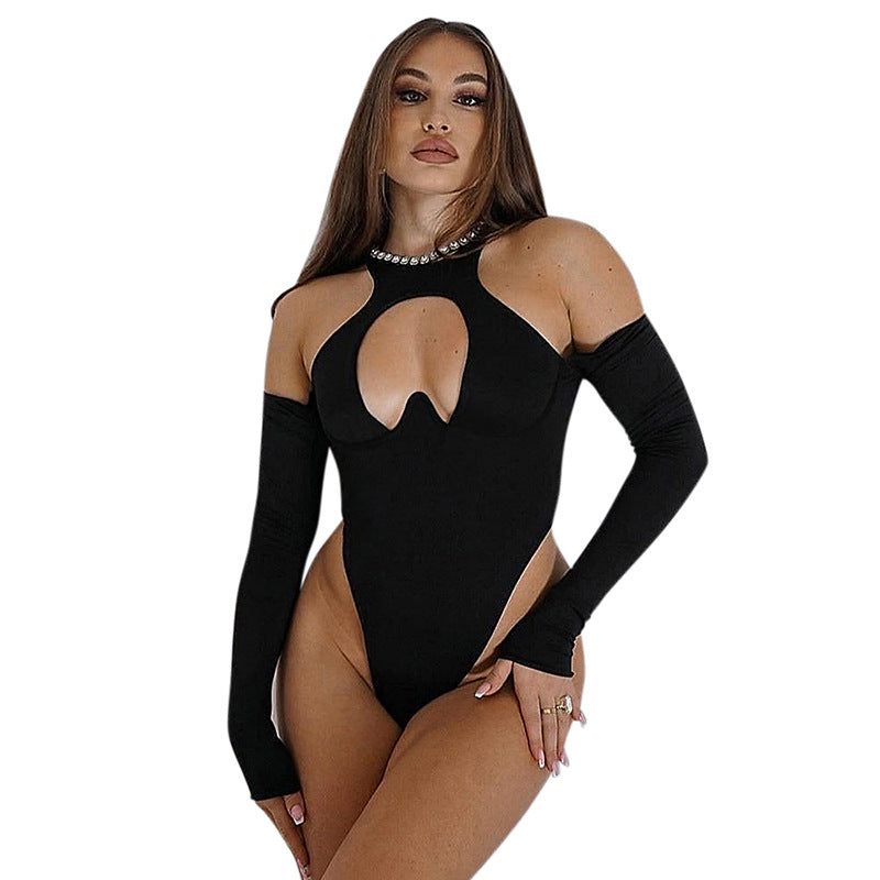 Dame Cut-Out Badedragt med lange ærmer Stilla