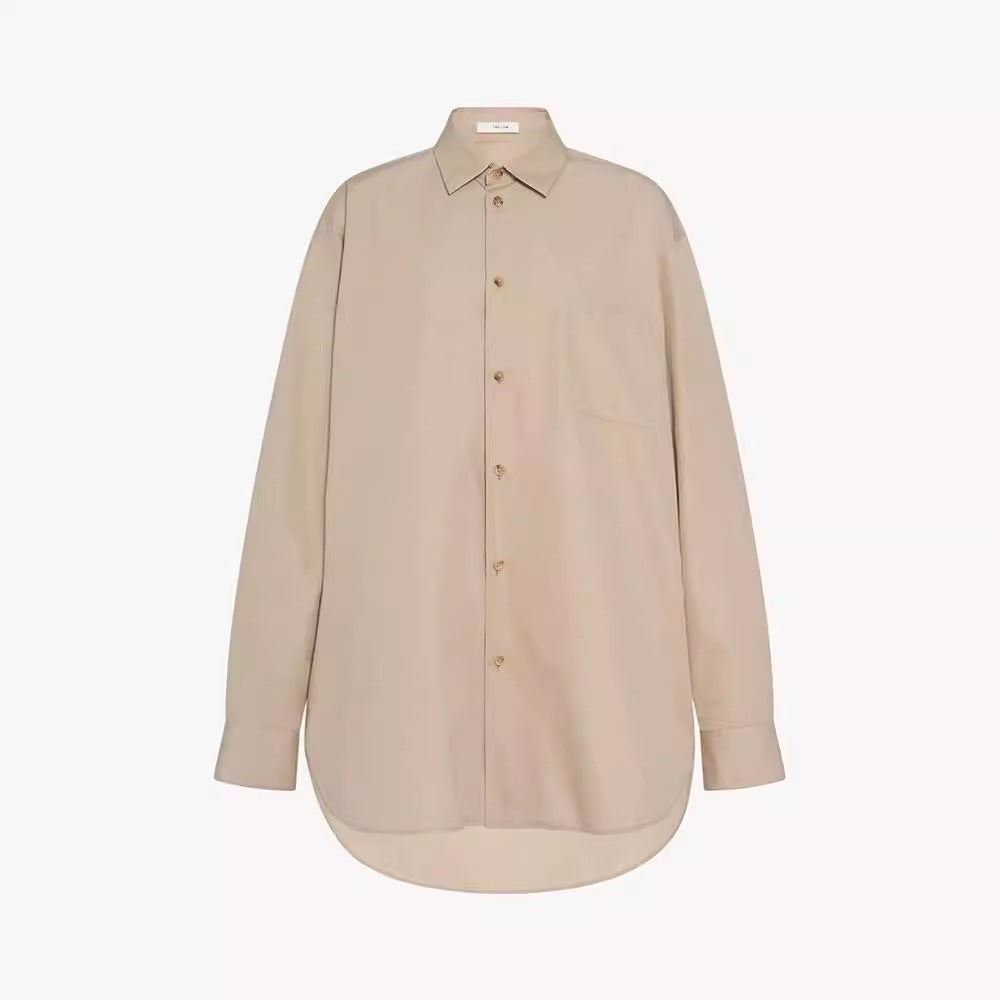 Dame elegant høj taljebukser med vidt skåret ben og praktiske pressede folder Stilla