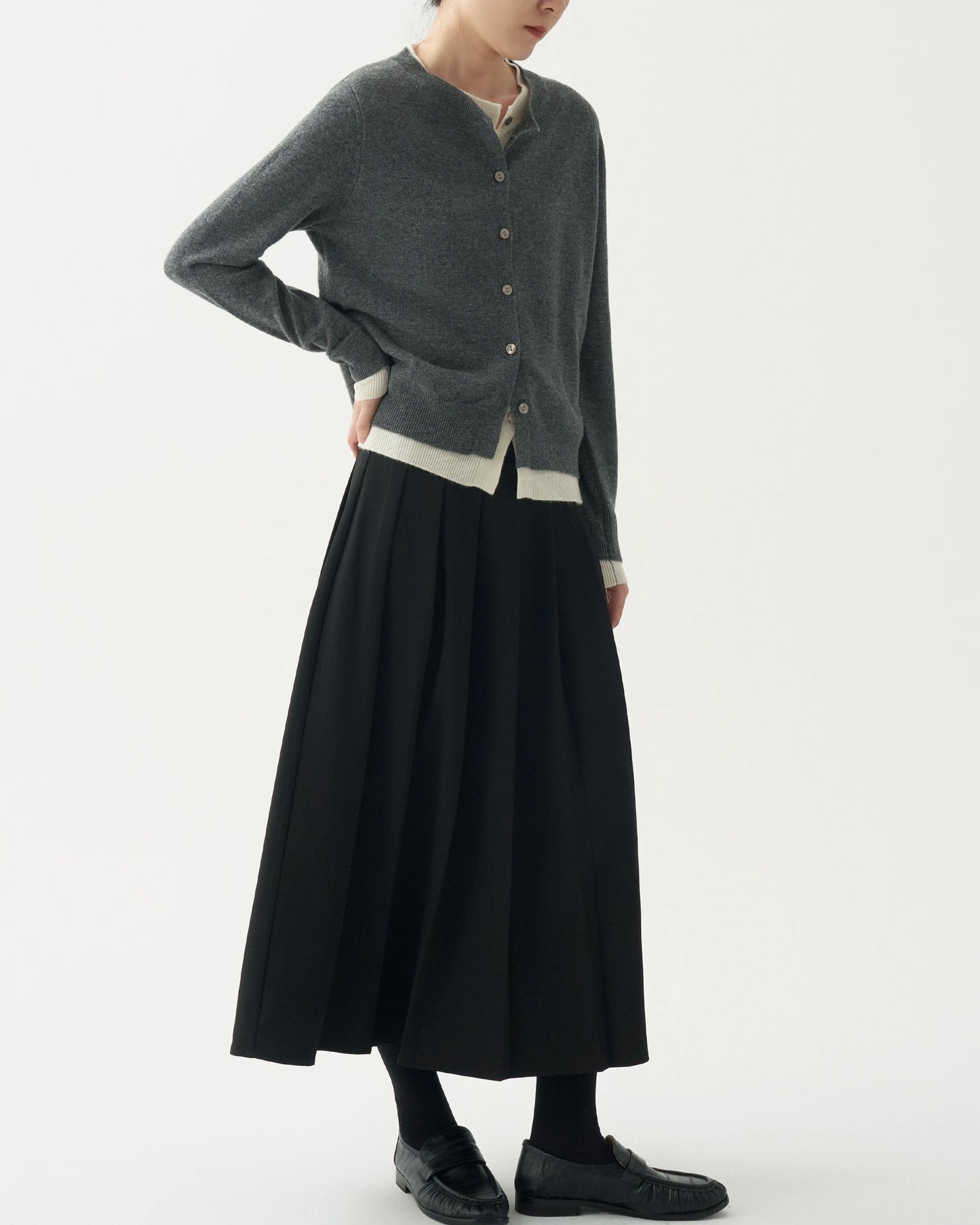 Femme Klassisk Cardigan Pullover Stilla