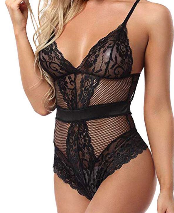 Dame Blomster Spids og Net Bodysuit Stilla