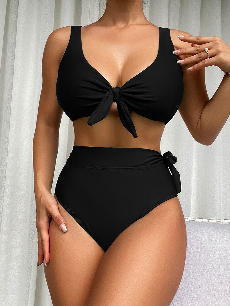 Dame Højbundet Knude Front Bikini Sæt Stilla