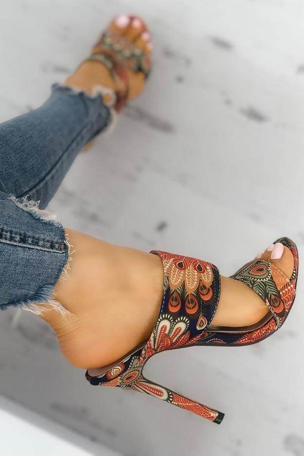 Stilla | Påfugleblå Åben Tå Stiletto Sandaler