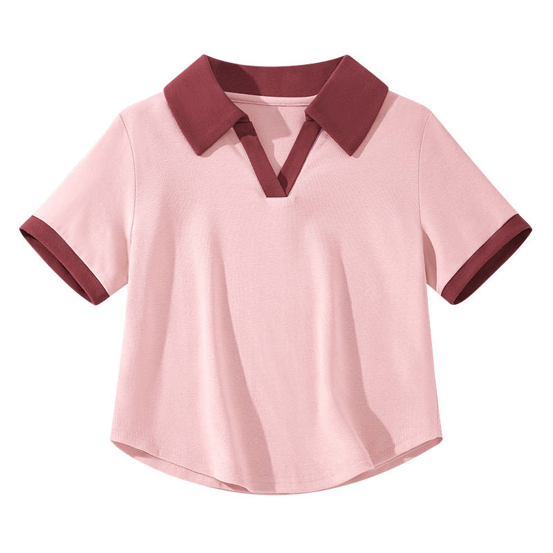 Femme Chic Farveblok Polo Top Stilla