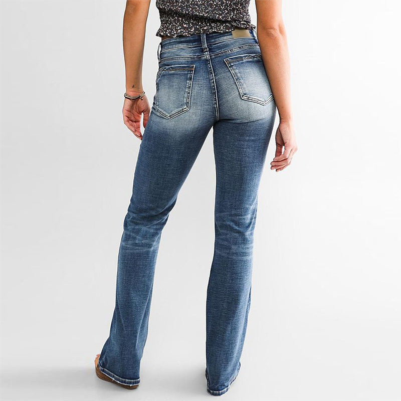 Dame Bootcut Jeans med elegante vaske og høj talje Stilla