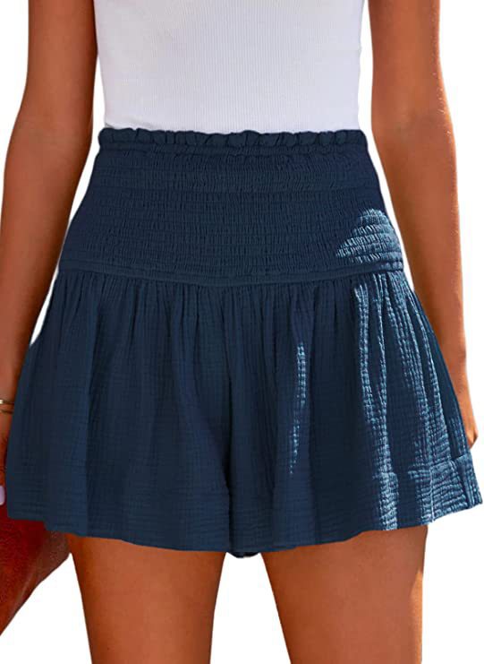 Dame luftige shorts med elastisk bund og voluminøs skørt effekt Stilla