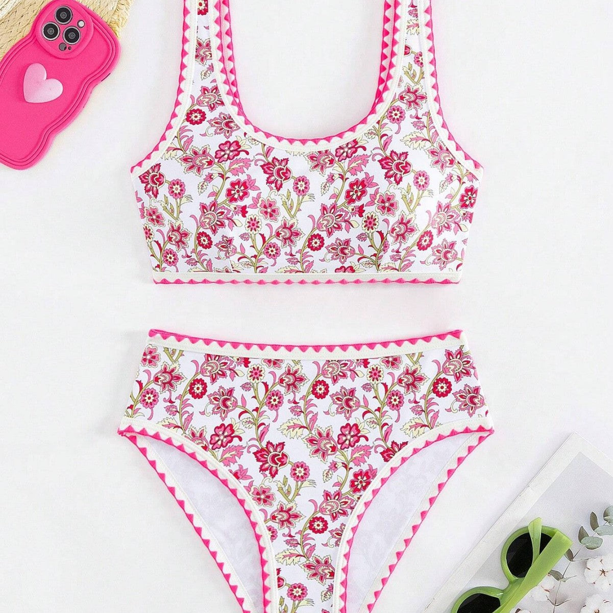 Dame Bikini-sæt med blomsterdesign og komfortabel pasform Stilla