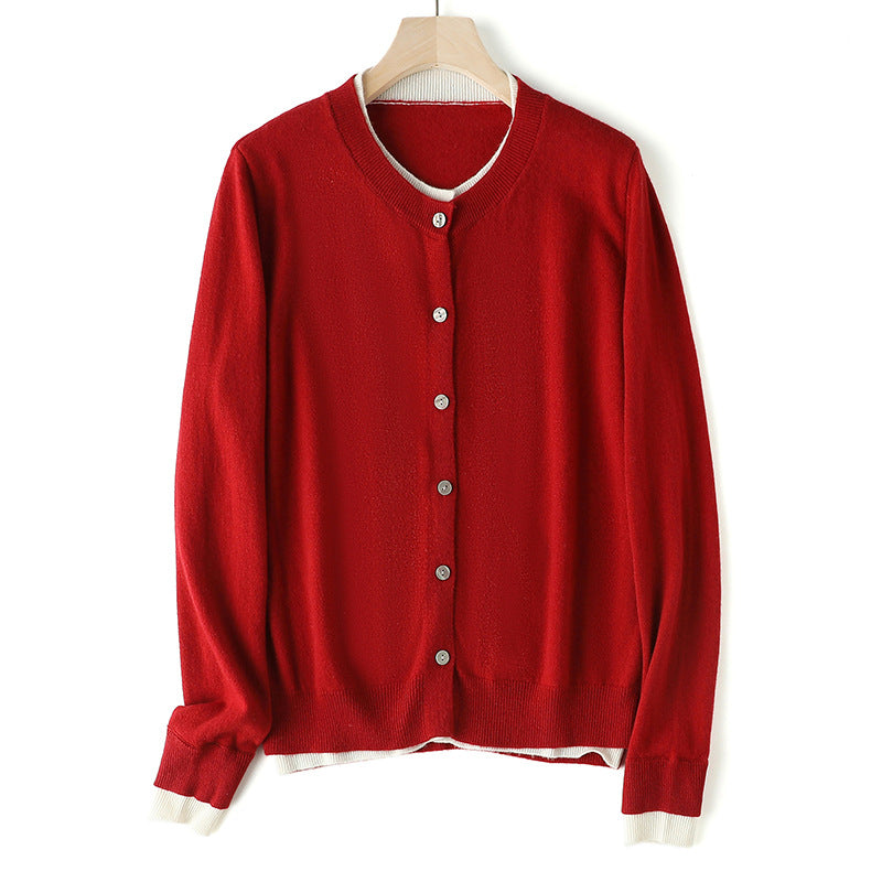 Femme Klassisk Cardigan Pullover Stilla
