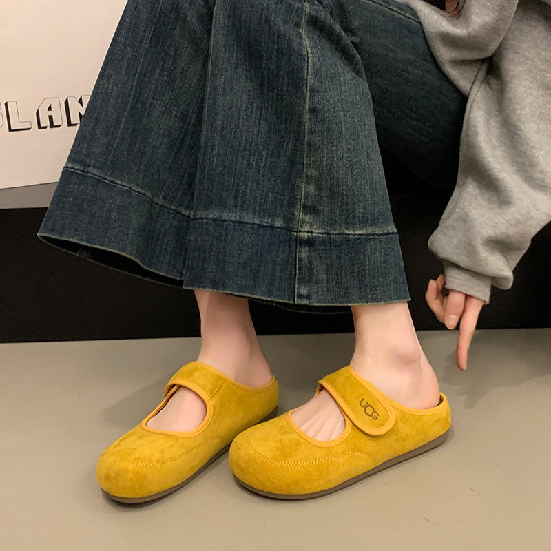 Dame hjemmesko med justerbar velcro og blødt overmateriale Stilla