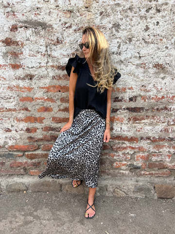 Dame Elegant Knoten-Front Maxi Nederdel Sæt Stilla