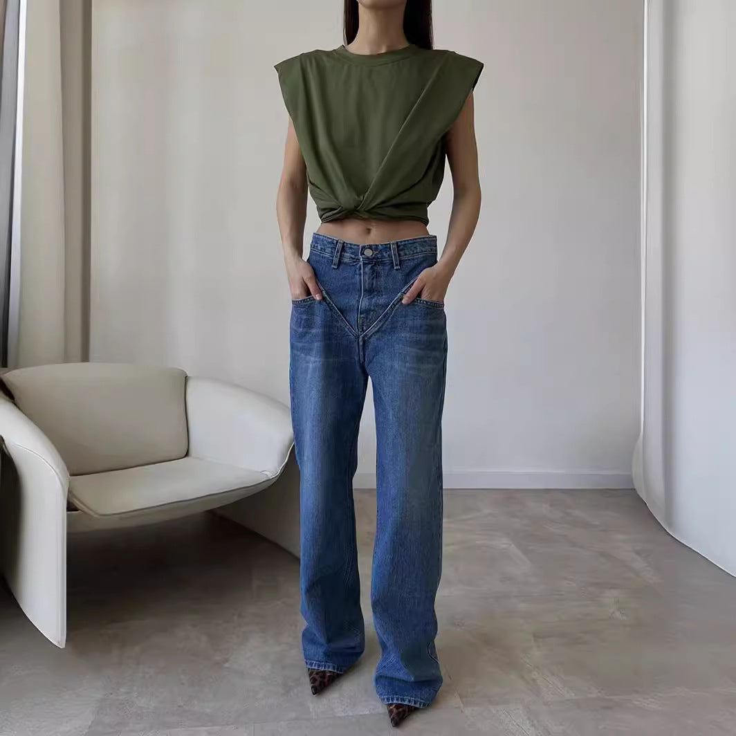 Damer High-Waist Jeans i afslappet, løs pasform Stilla