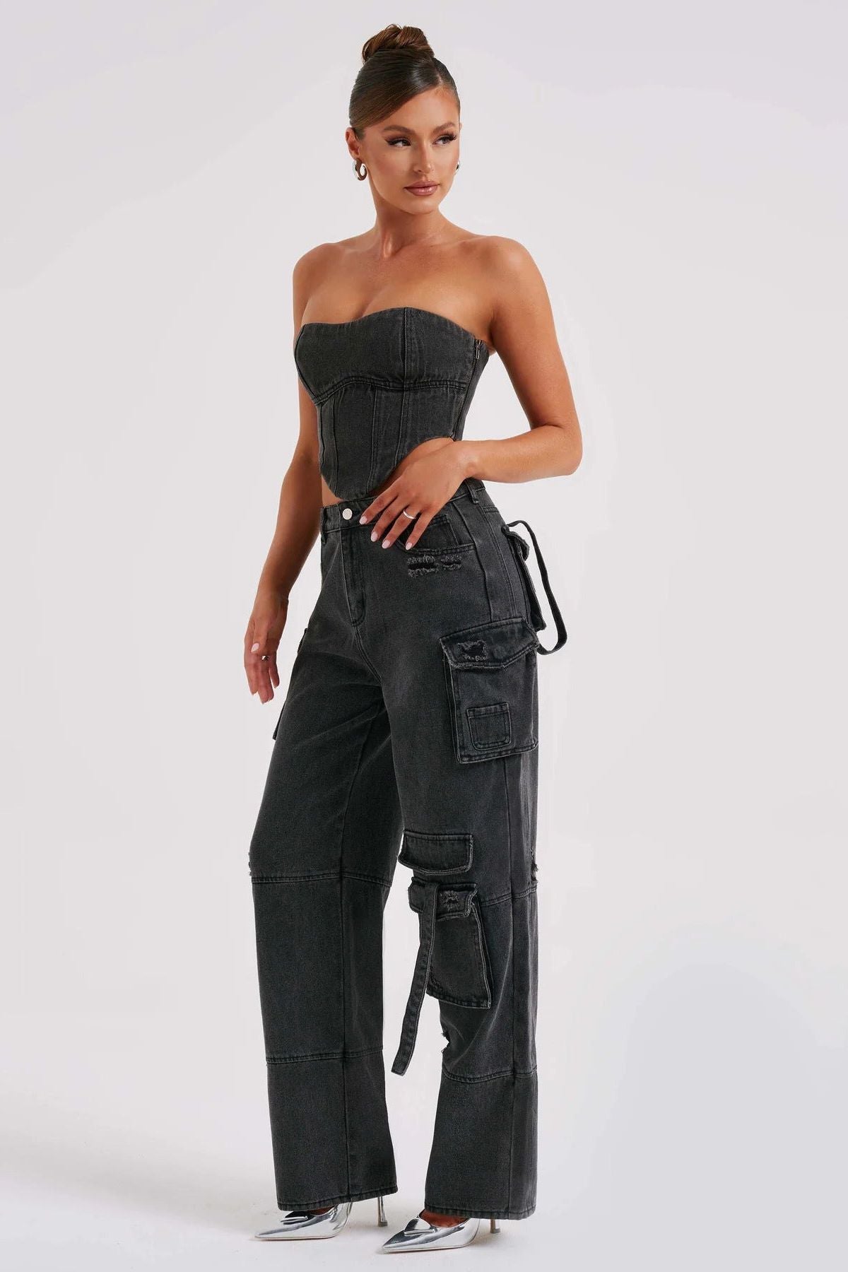 Stilla | Amerikanske Lavtalje Lomme Splicing Jeans