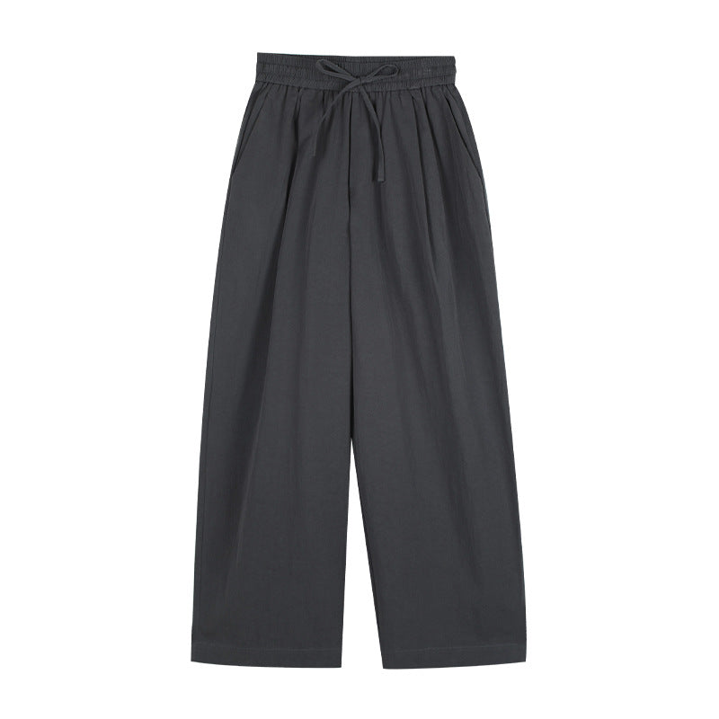 Dame bred stofbukser med elastisk talje og sidelomme snor Stilla