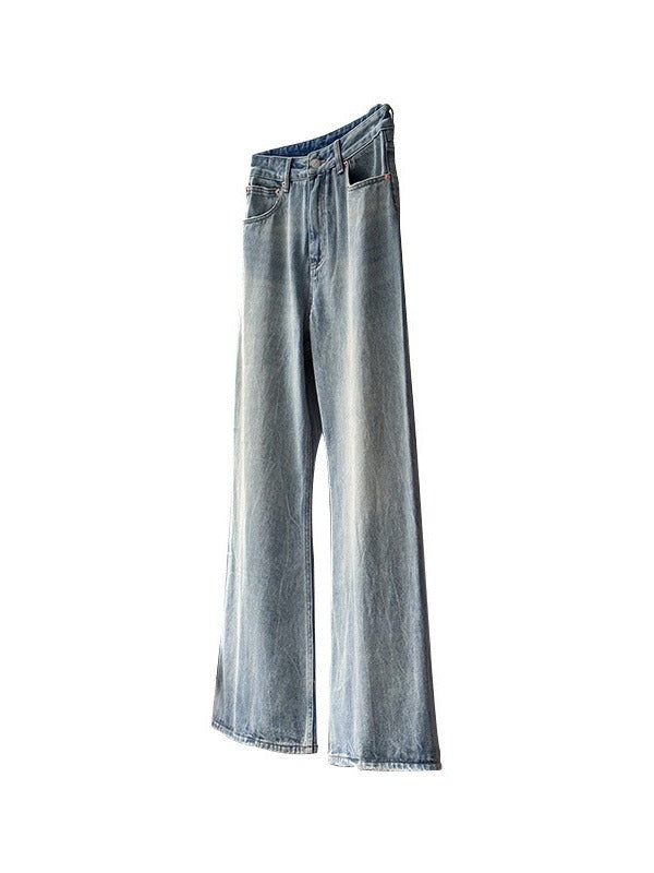 Dame afslappede Wide-Leg Jeans lavet af kvalitetsdenim med høj talje og frontfaltung Stilla