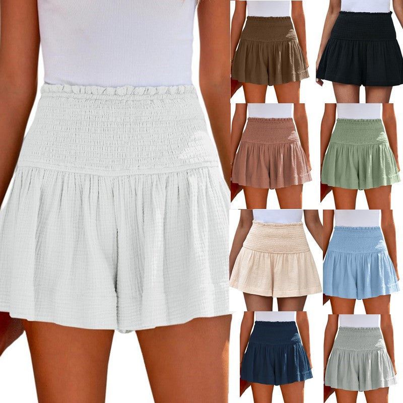 Dame luftige shorts med elastisk bund og voluminøs skørt effekt Stilla