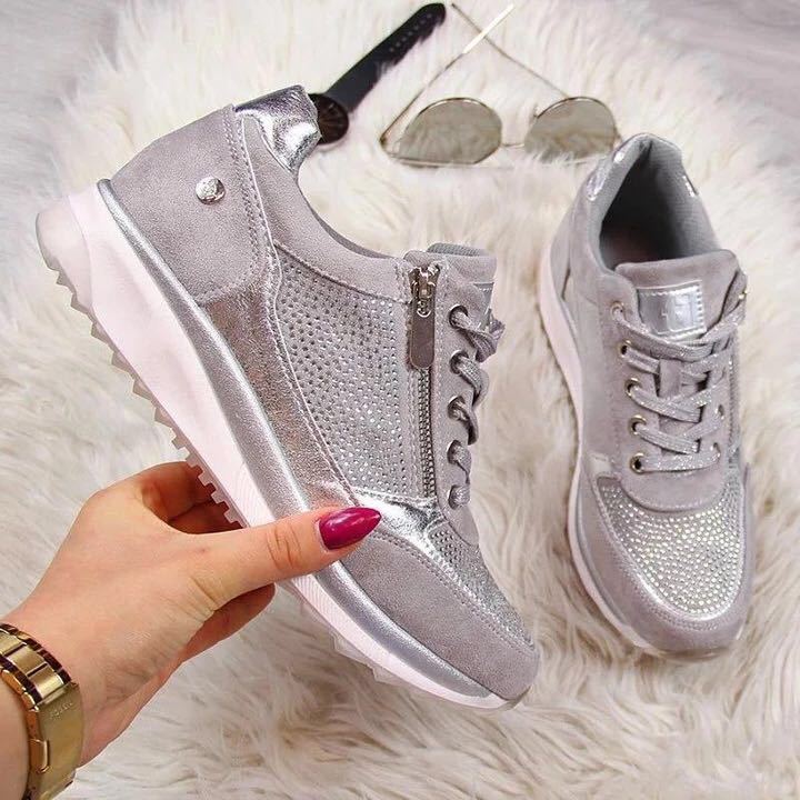 Damer sporty sneakers med åndbart overmateriale og ekstra lynlås Stilla