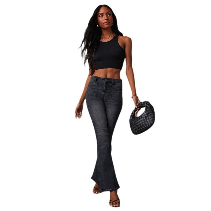 Dame Bootcut Jeans med høj talje og elegant vask Stilla