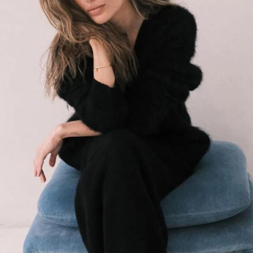 Femme Blød og Fuzzy Cardigan Jakke Stilla