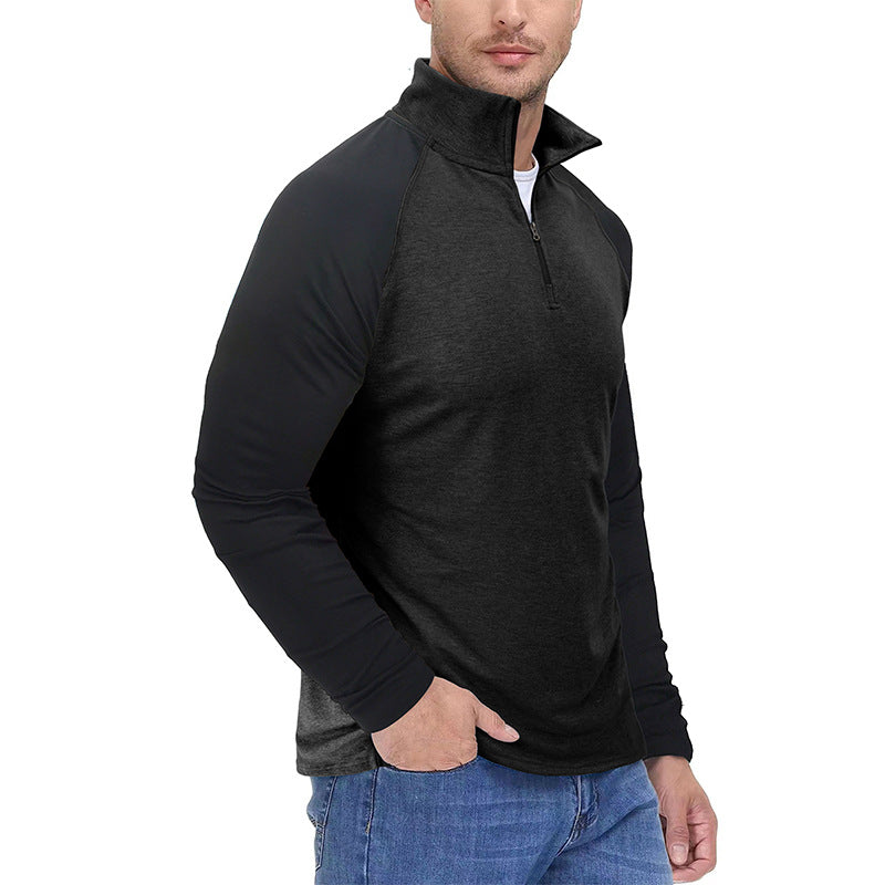 Herrer Sporty Langærmet Sweatshirt med halv lynlås og ergonomisk snit Stilla