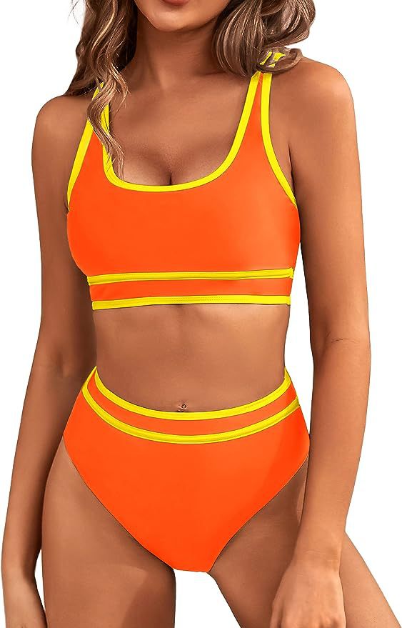 Dame Sporty bikini sæt med brede stropper og høj skæring Stilla